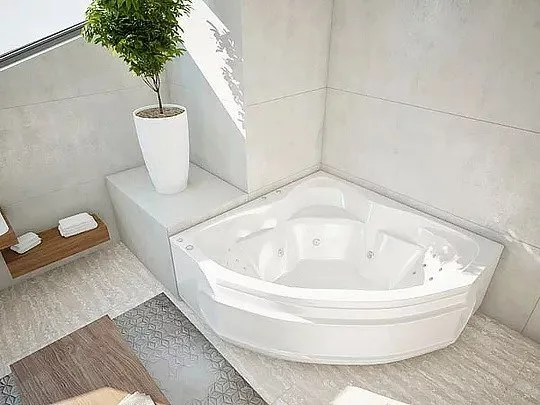 картинка Акриловая ванна Акватек Сириус с гидромассажем и экраном 