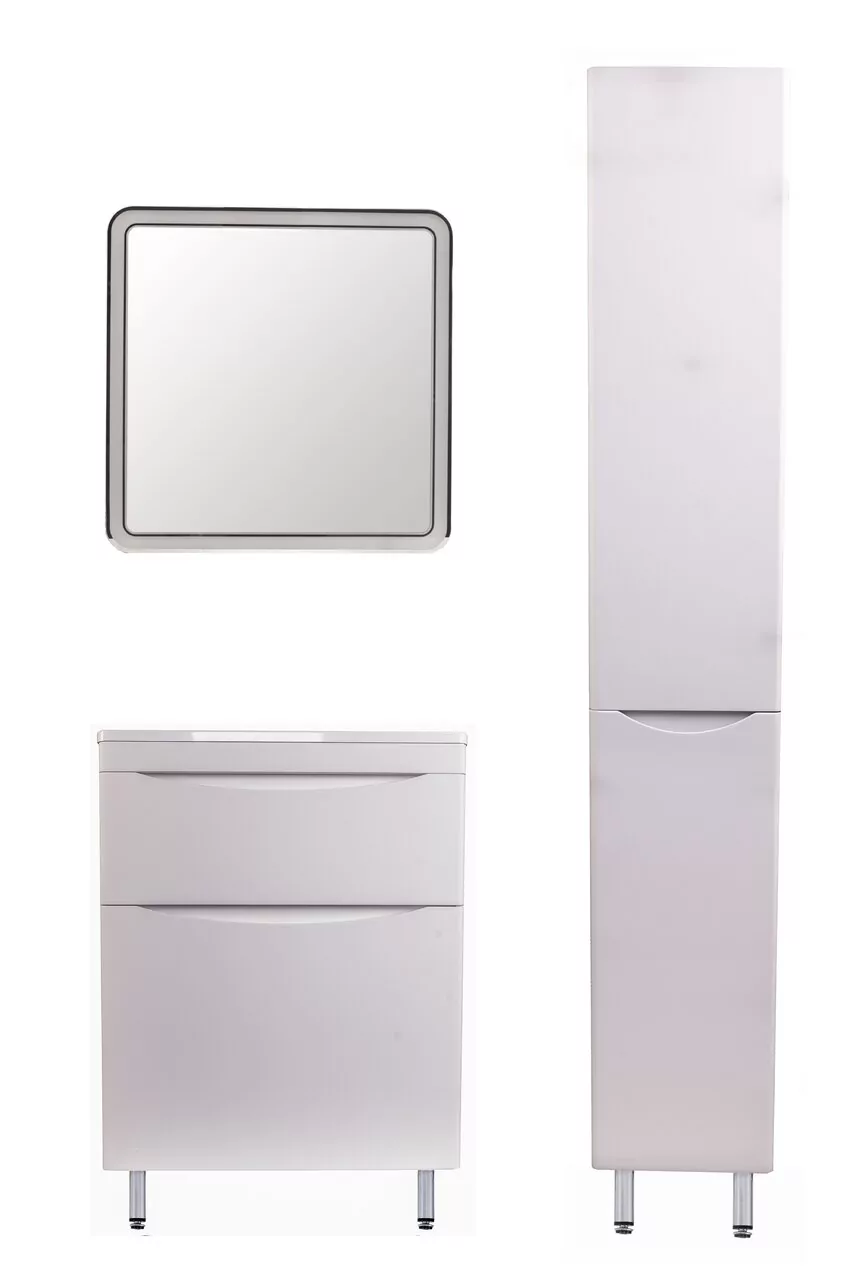 фото Тумба напольная Style Line Бергамо мини 60 2 ящика Люкс антискрейтч белый PLUS 