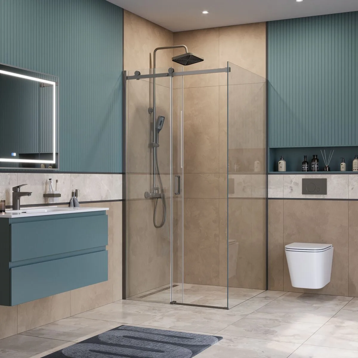 фото Душевой уголок BelBagno SOFT_CLOSE-2-A-1-100-C-GM 