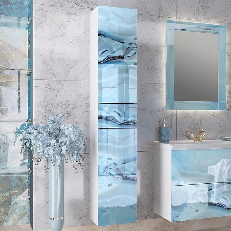 фото Зеркало Marka One Glass 60х80 Blue marble 