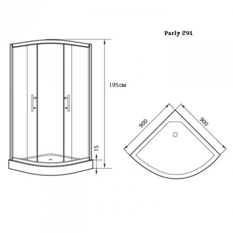 фото Душевой угол Parly Z91 
