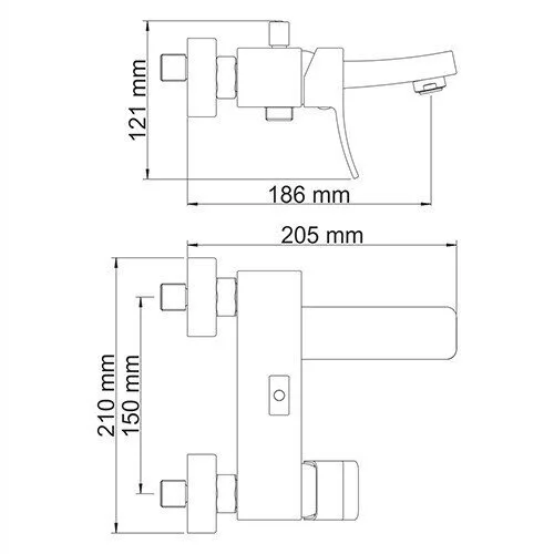 картинка Смеситель для ванны с коротким изливом WasserKRAFT Aller 1061 