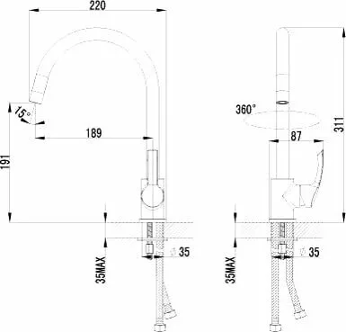 картинка Смеситель для кухонной мойки Lemark Plus Strike LM1105C 