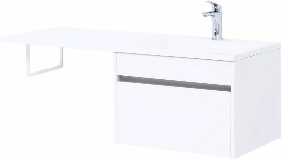 фото Тумба с раковиной Aquanet Токио 120 R белый (подвесная, 1 ящик) арт. 00239213 