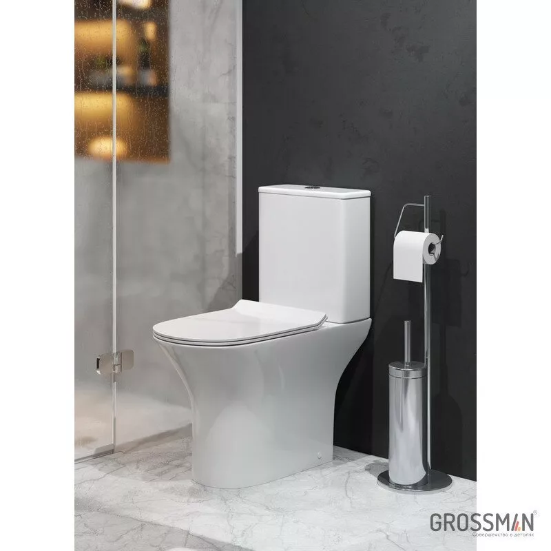 картинка Унитаз-компакт Grossman Classic GR-4465S безободковый с тонкой крышкой 