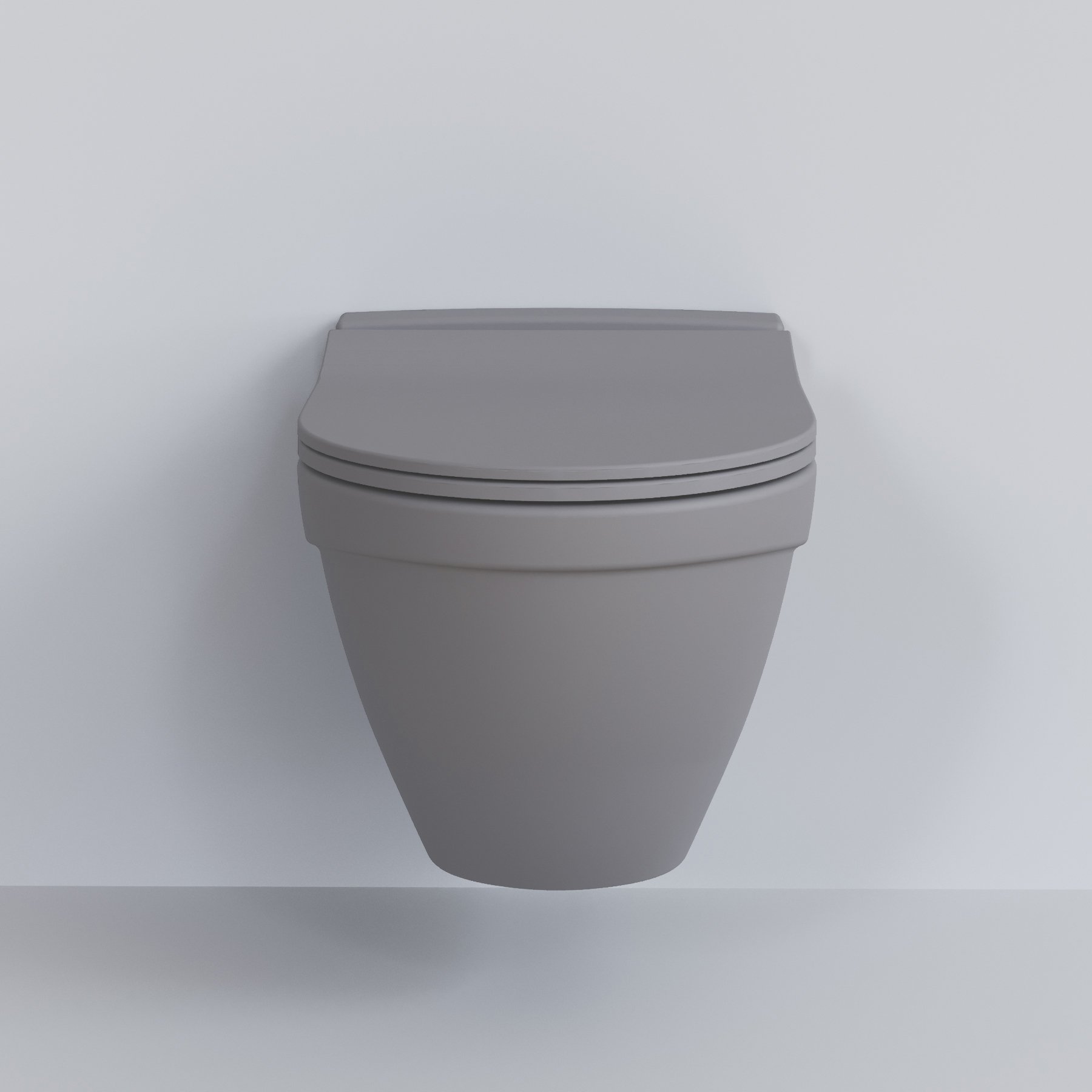 картинка Унитаз подвесной Ambassador Nord 133T20301 серый  матовый подвесной с тонкой крышкой 