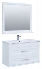 фото Мебель для ванной Aquanet Бостон М 100 белый (лит. мрамор) арт.00258284 