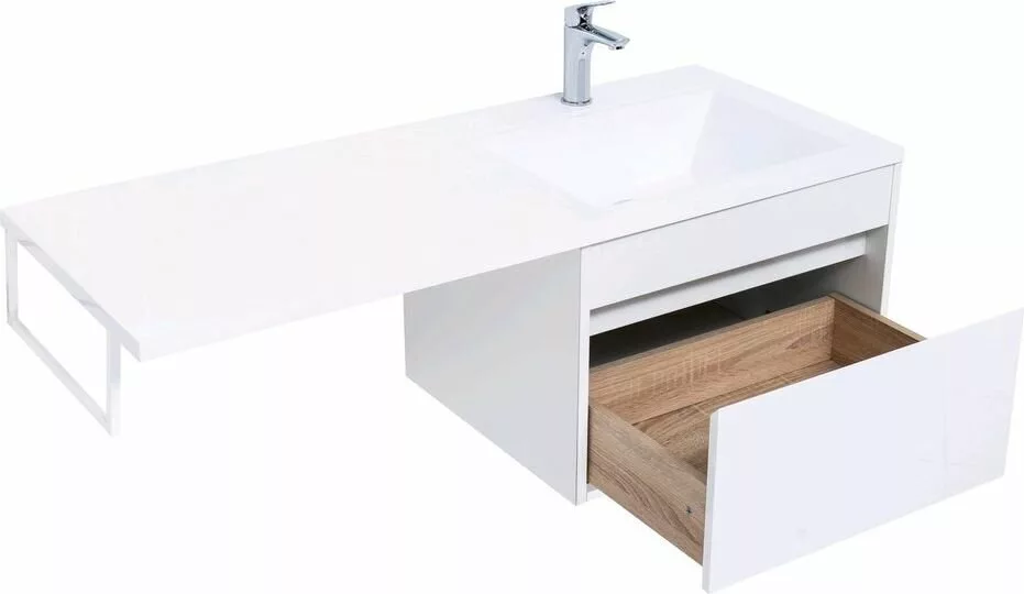 фото Тумба с раковиной Aquanet Токио 120 R белый (подвесная, 1 ящик) арт. 00239213 