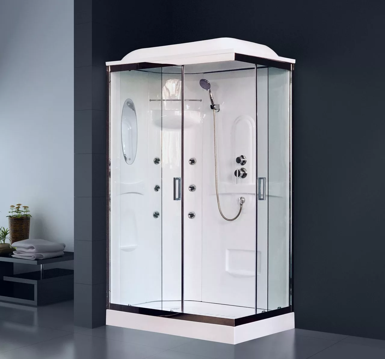 картинка Душевая кабина Royal Bath 8120HP2-T-CH (прозрачное) левая 120x80x217 