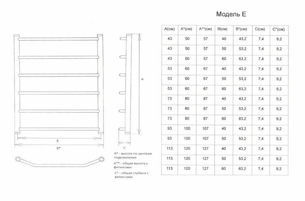 картинка Полотенцесушитель Двин E 80/60 Водяной (1"-1/2" К3 Чёрный матовый) (4627167082234) 