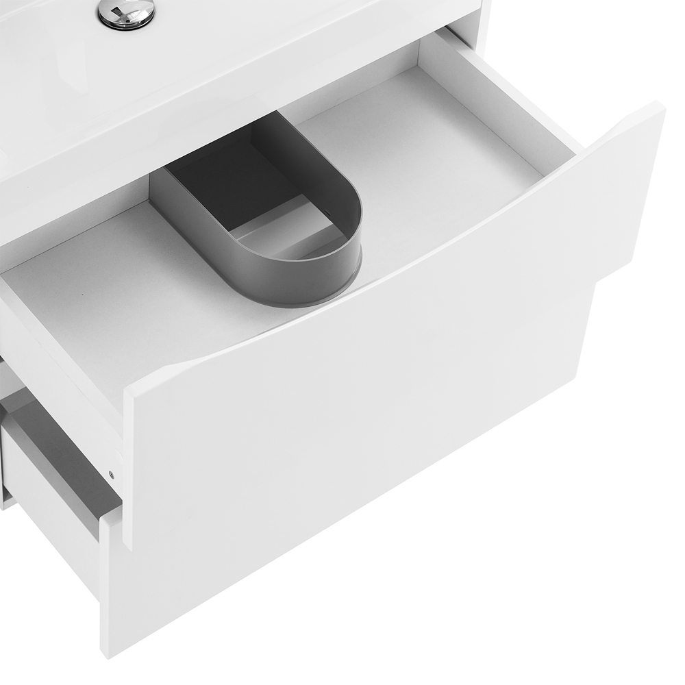 фото Тумба с раковиной подвесная BelBagno MARINO 70 Bianco Lucido, раковина белая 