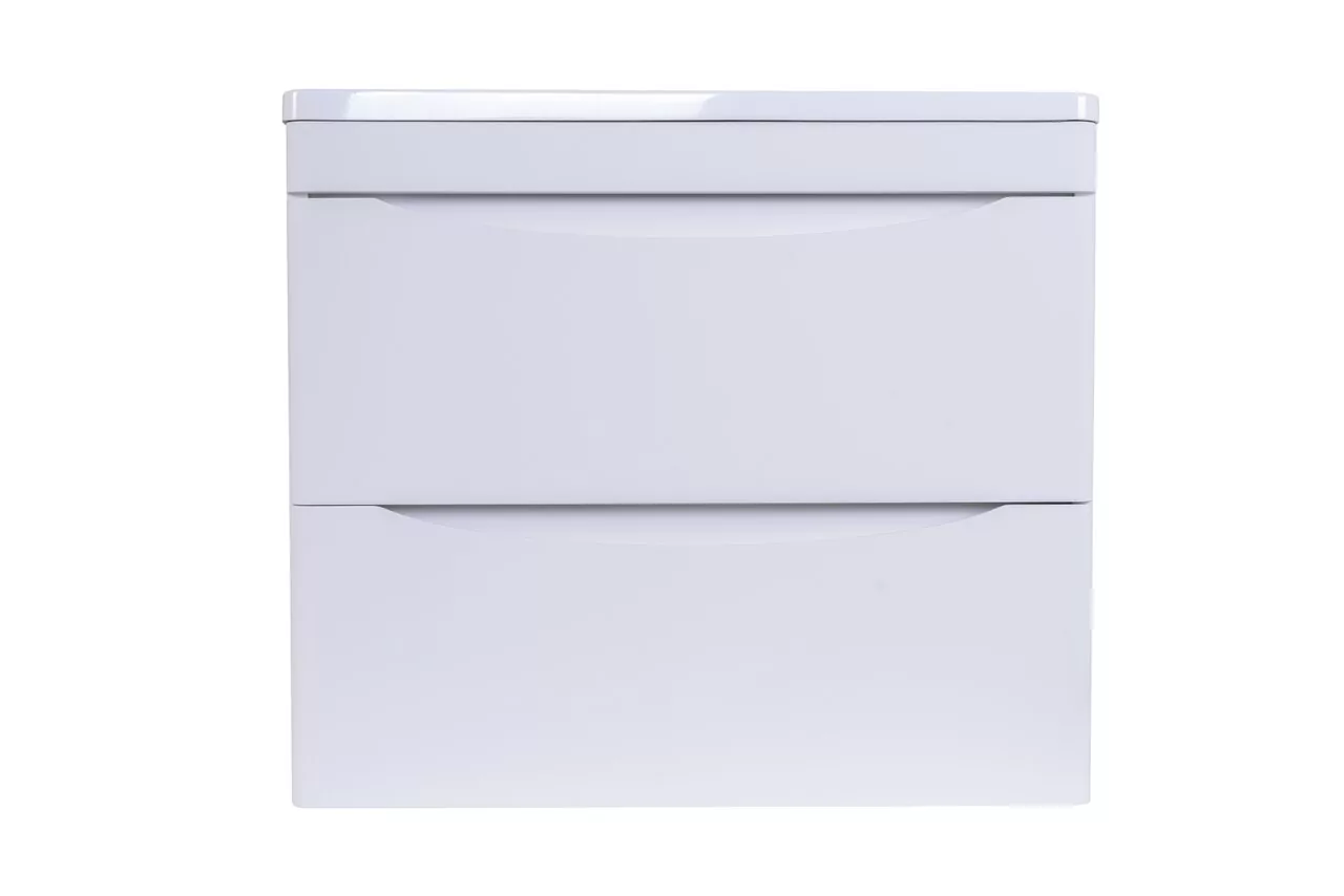 фото Тумба подвесная Style Line Бергамо мини 60 2 ящика Люкс антискрейтч белый PLUS 