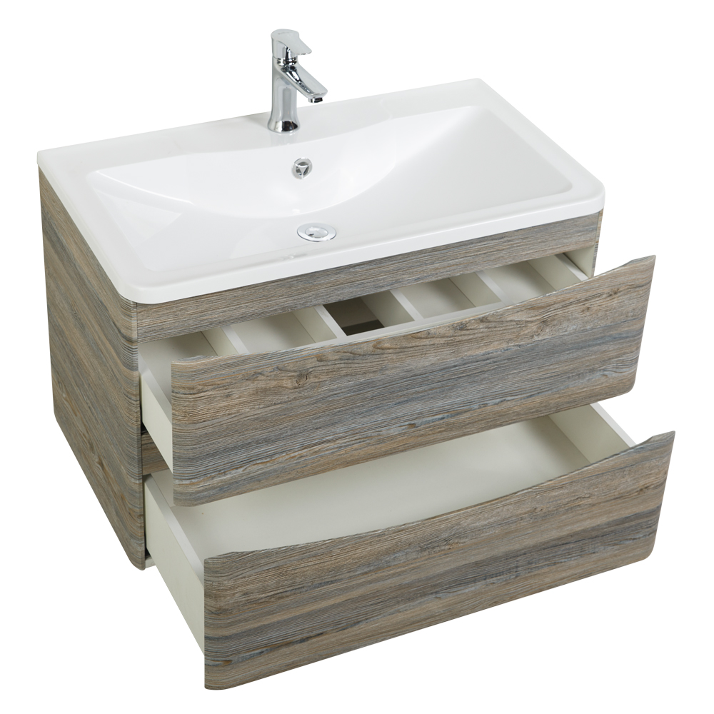 фото Тумба с раковиной подвесная BelBagno ACQUA 80 Pino Scania, раковина белая 