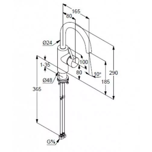 картинка Смеситель для раковины Kludi Bozz 380283976, черный матовый 