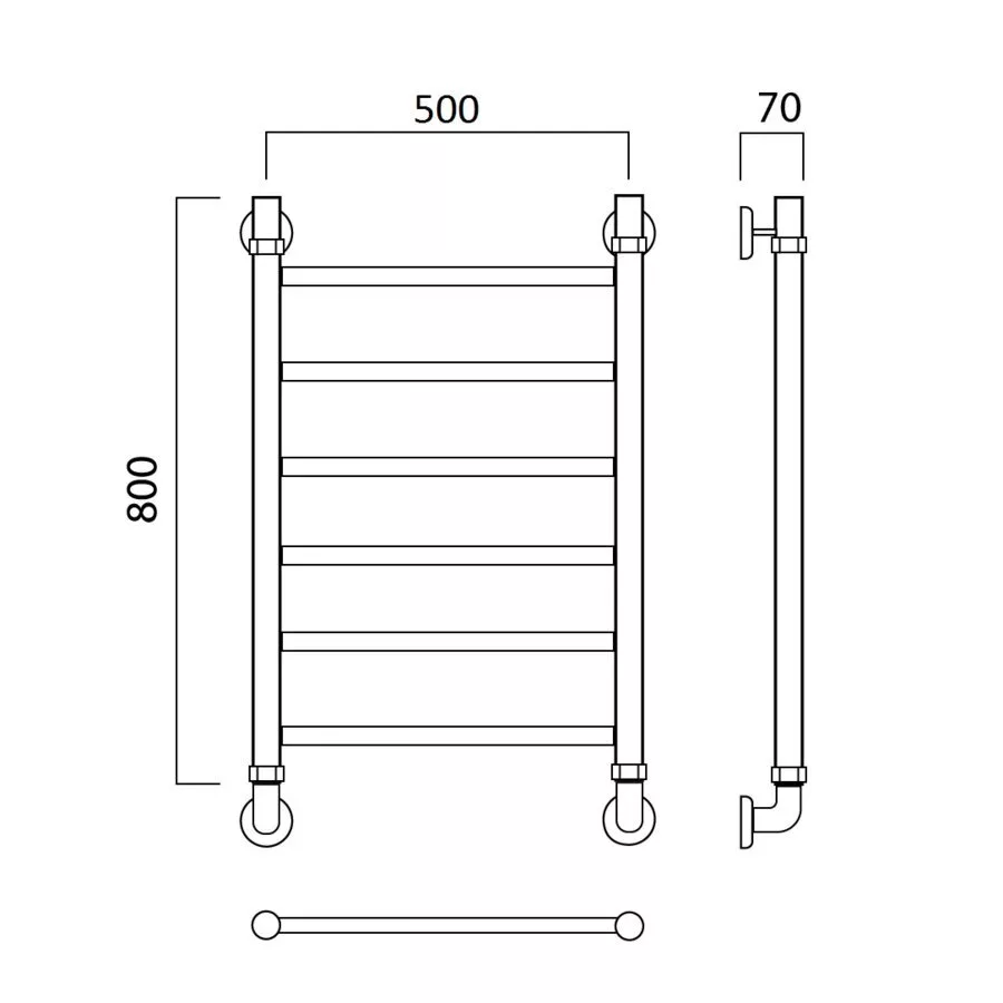 картинка Полотенцесушитель водяной ПРЯМАЯ 80х50 Aquanerzh 00-10A8050 