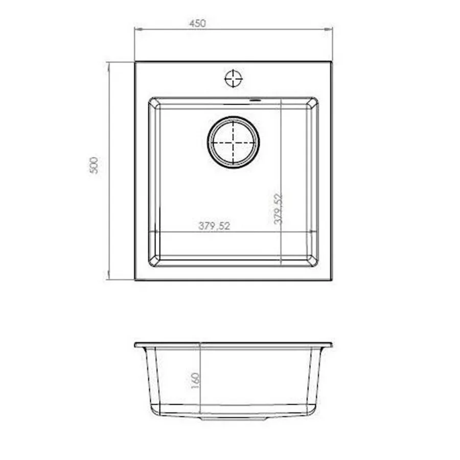 картинка Мойка Alveus GRANITAL GENESIS BOOGIE 20 G91 450x500x160 