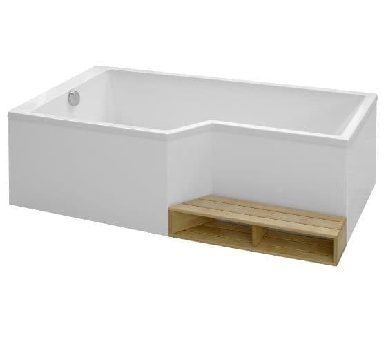 картинка Акриловая ванна Jacob Delafon Bain-Douche Neo 180 L со слив-переливом E6D159-CP P хром 