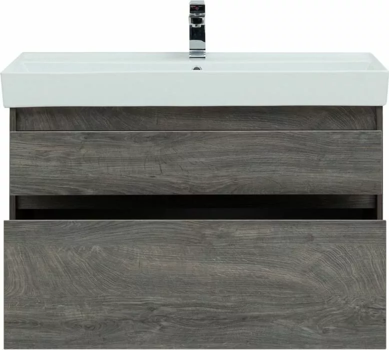 фото Тумба с раковиной Aquanet Nova Lite 100 дуб рошелье (2 ящика) арт. 00245253 