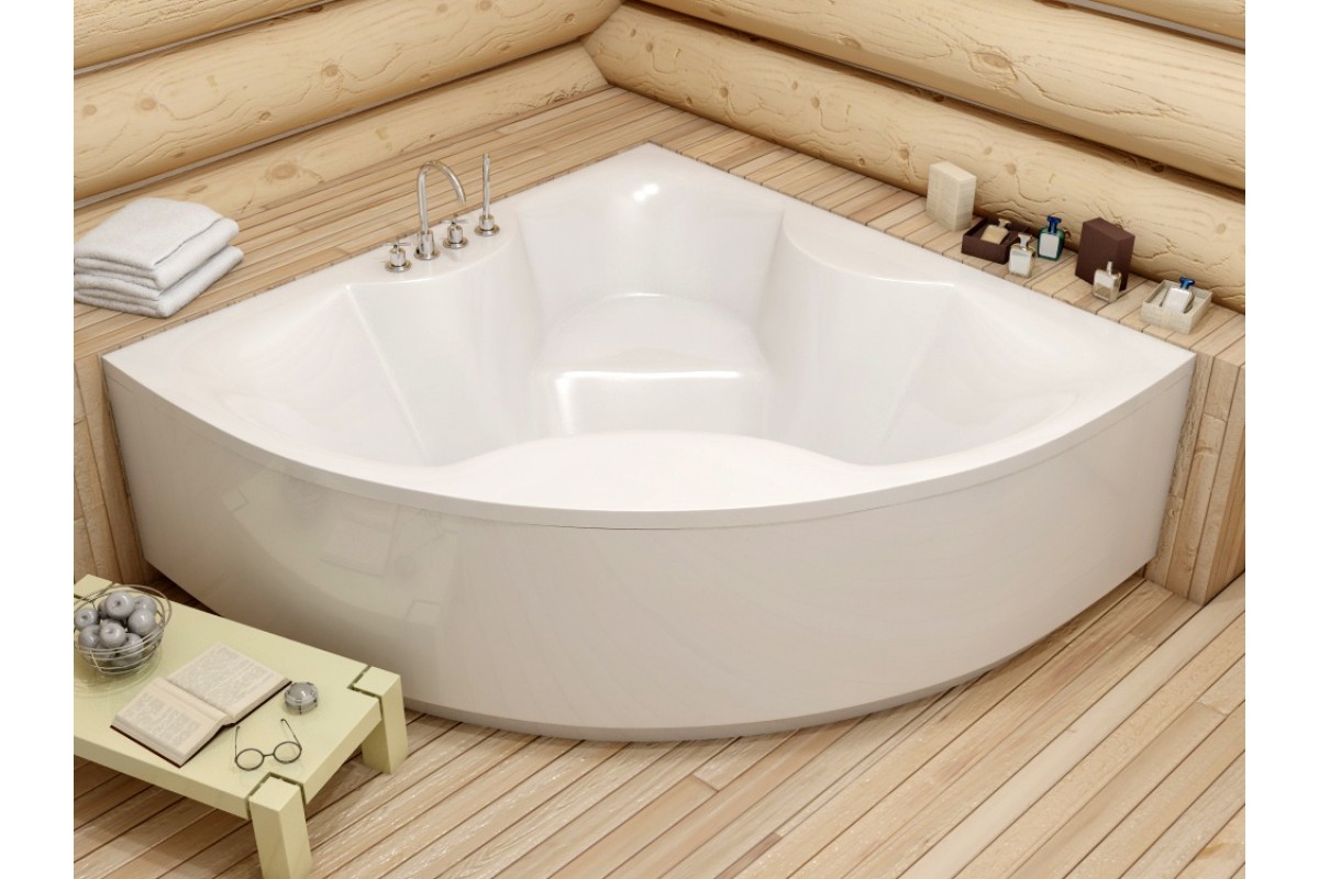 картинка Акриловая ванна Relisan Eco Plus Сена 160х160 с каркасом и слив-переливом 