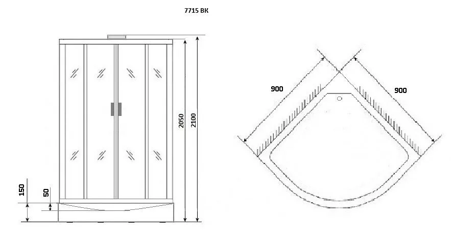 картинка Душевая кабина Niagara Lux 7715WBK 