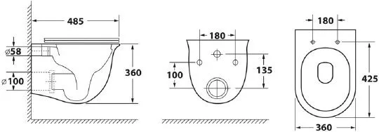 картинка Унитаз подвесной Owl 1975 Cirkel-H OWLT190201 безободковый 