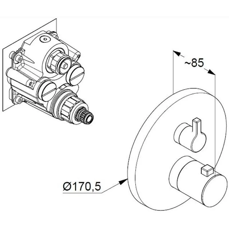 картинка Смеситель для душа Kludi Nova Fonte Puristic 208350515, хром 