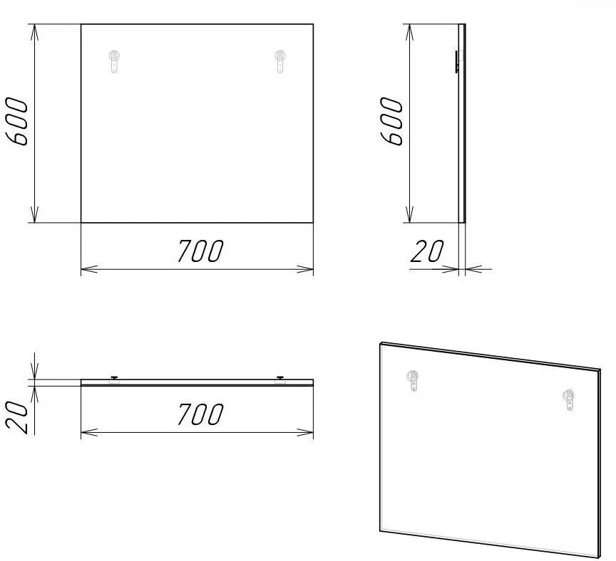 фото Зеркало Stella Polar Абигель 70х60 универсальное серый цемент 