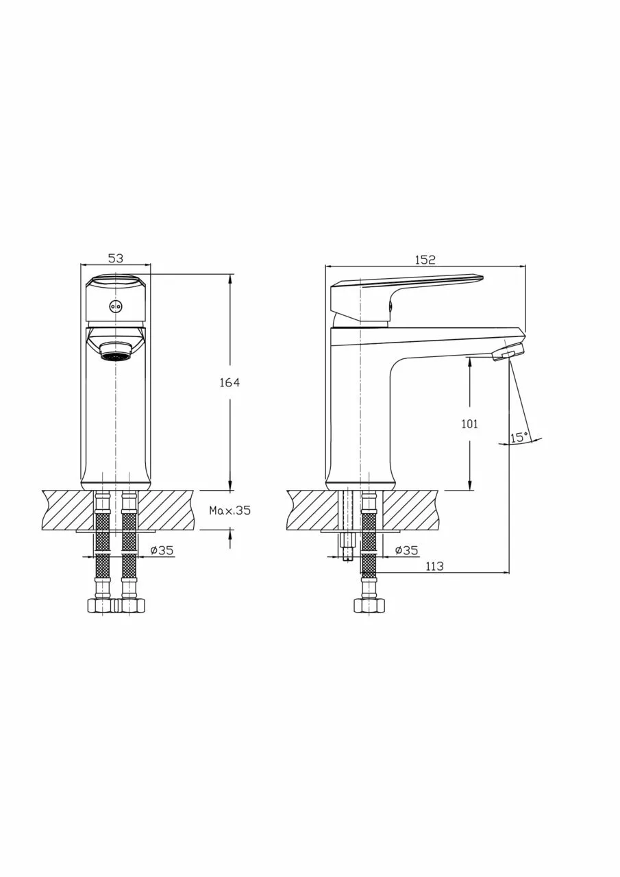 картинка Смеситель для раковины RUSH Devon DE7535-11 