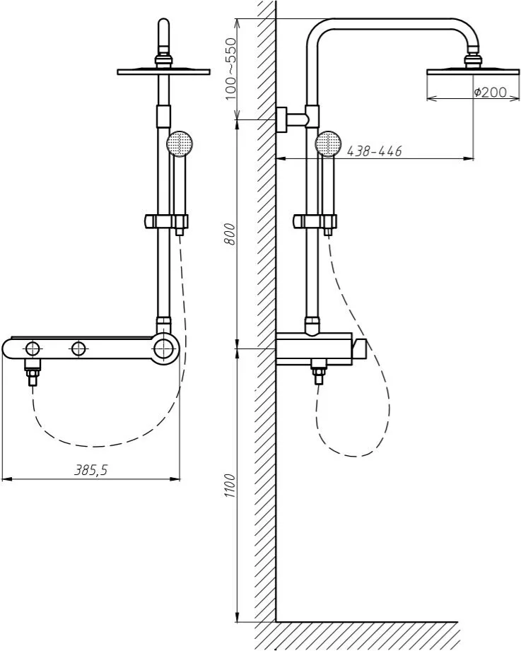 картинка Душевая стойка Aquanet Steel V2 AF212-71S 