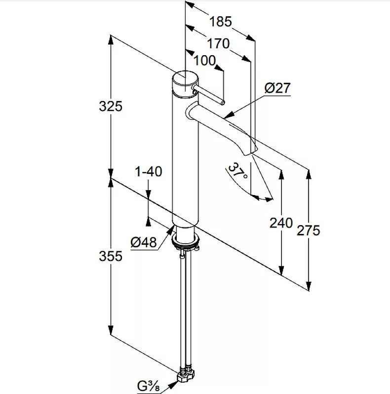 картинка Смеситель для раковины Kludi Bozz 382860576, хром 