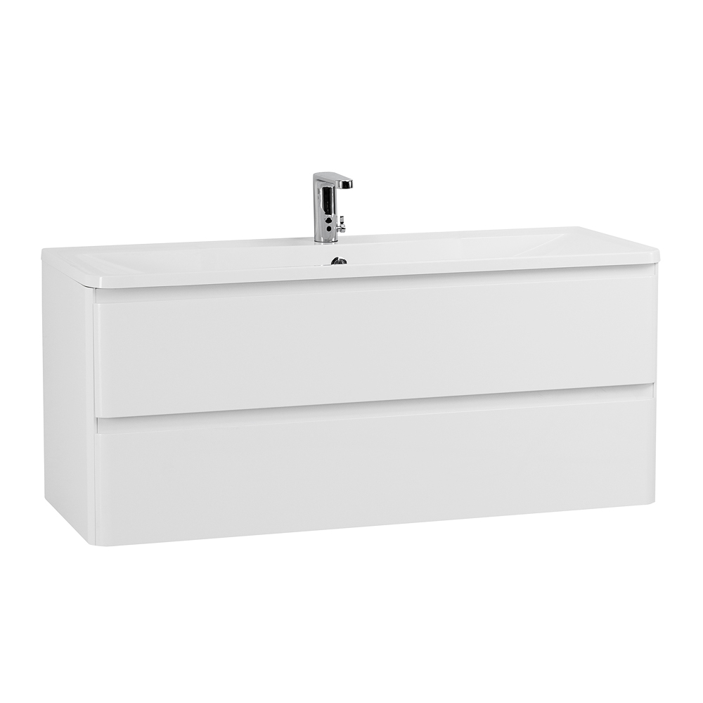 фото Тумба с раковиной подвесная BelBagno ALBANO 120 Bianco Lucido, раковина белая 