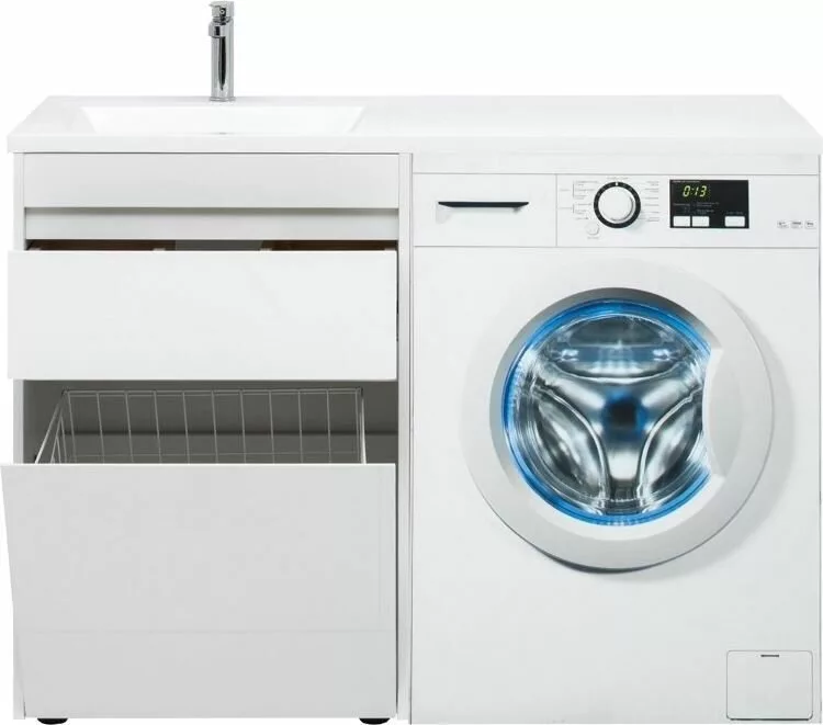 фото Тумба с раковиной Aquanet Токио 120 L белый (напольная, 1 ящик) арт. 00239300 