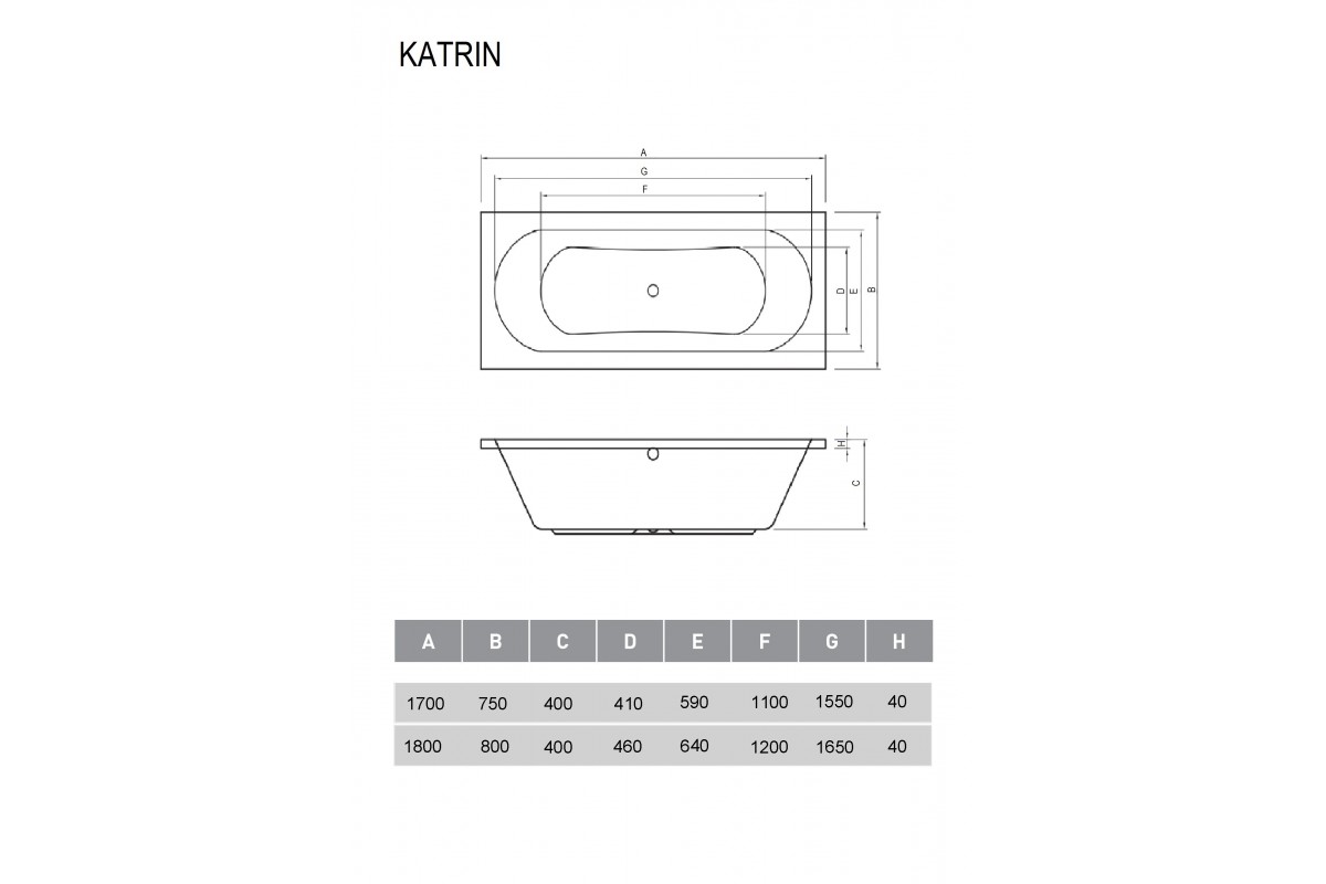 картинка Акриловая ванна Relisan KATRIN 180х80 