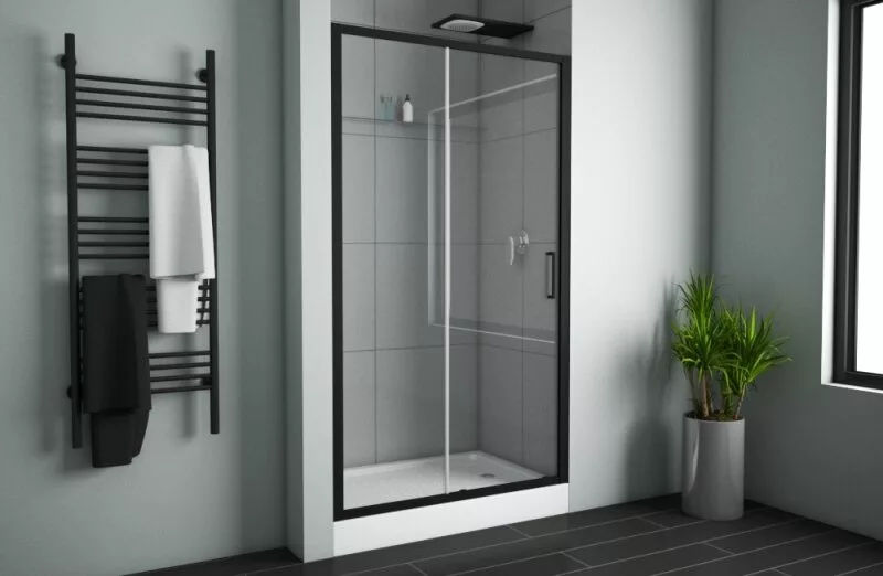 картинка Душевая дверь в нишу BRAVAT BLACKLINE BD120.4101B 