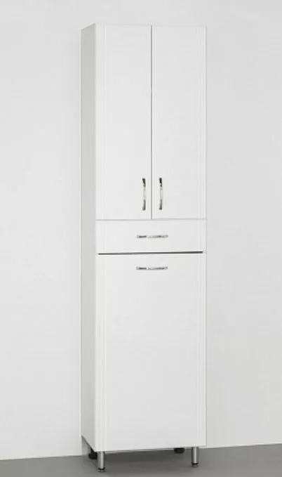 фото Шкаф-пенал Style Line Эко Стандарт 48 белый с бельевой корзиной ЛС-00000249 