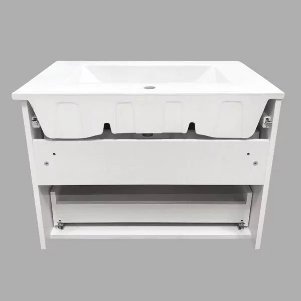 фото Тумба с раковиной Comforty Лаура 75-2 белый глянец 