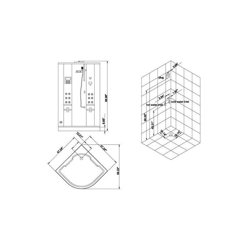 картинка Душевая кабина Eago DZ962F8 White 