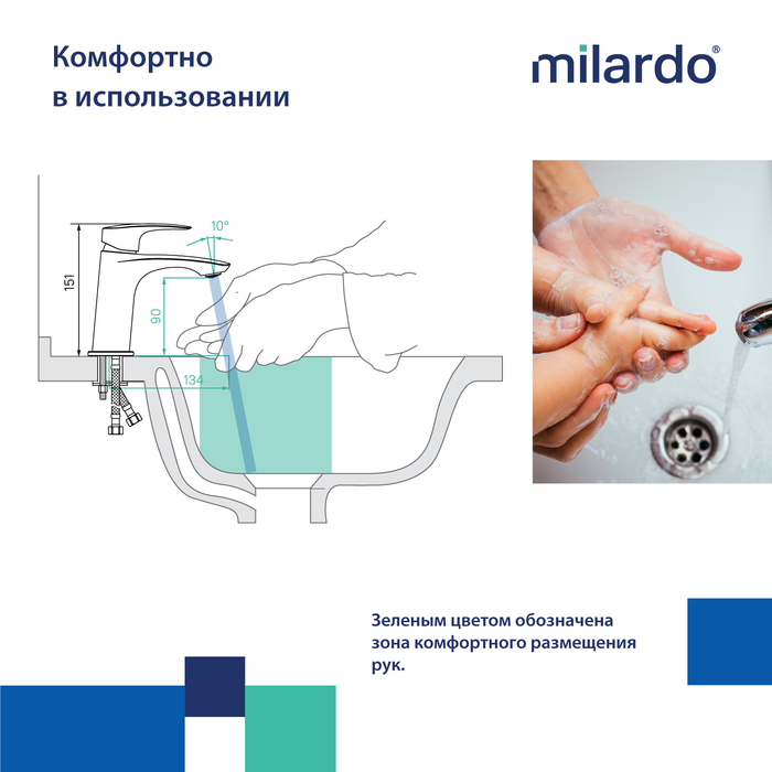 картинка Смеситель для раковины Milardo RORBL00M01 