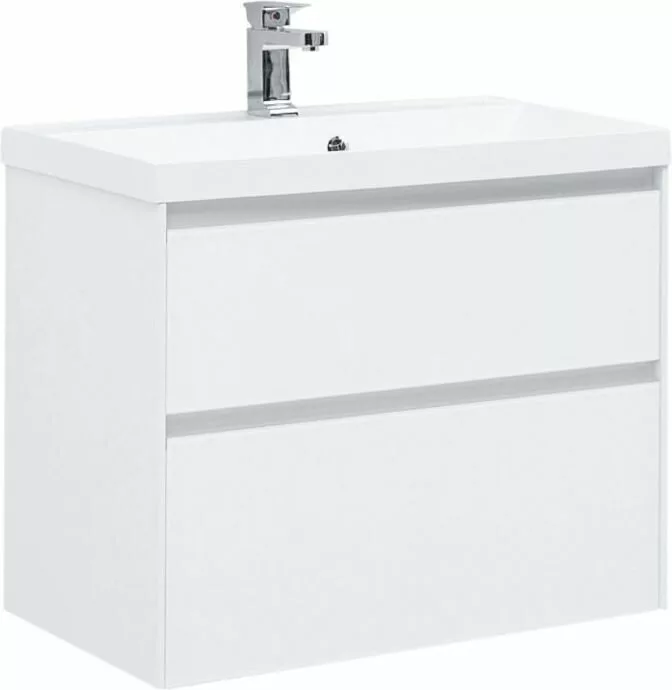 фото Тумба с раковиной Aquanet Гласс 80 белый арт. 00242524 
