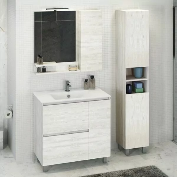 фото Шкаф-пенал Comforty Верона 35-Н дуб белый 