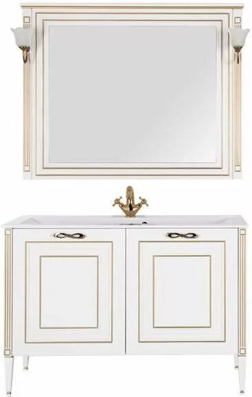 фото Мебель для ванной Aquanet Паола 120 белый/золото (литьевой мрамор) арт.00187865 