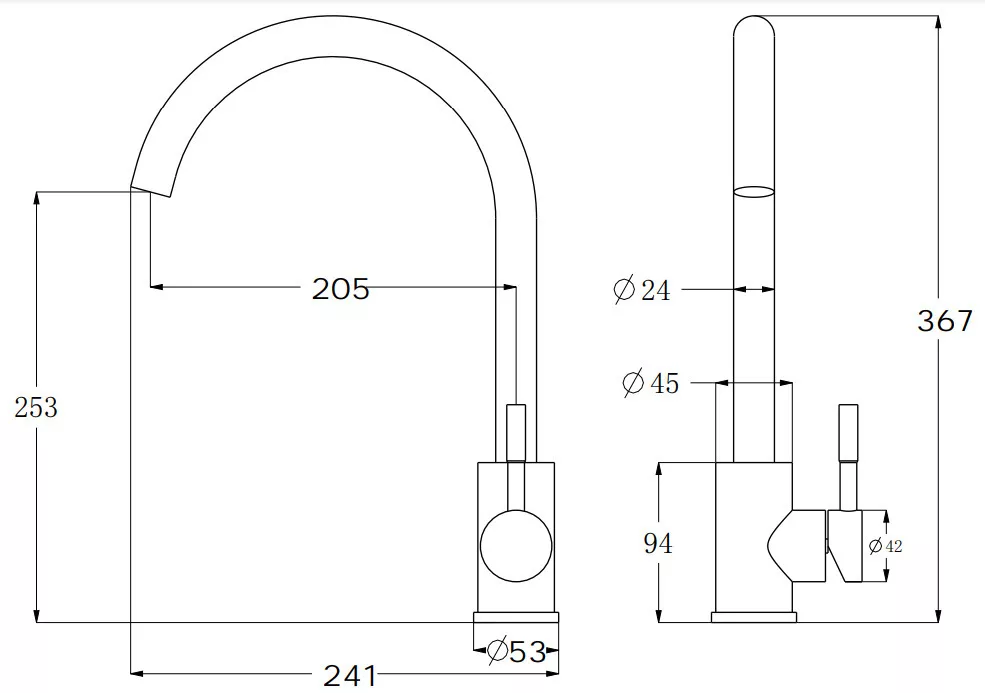 картинка Смеситель для кухонной мойки ESKO K45 K45 Black 