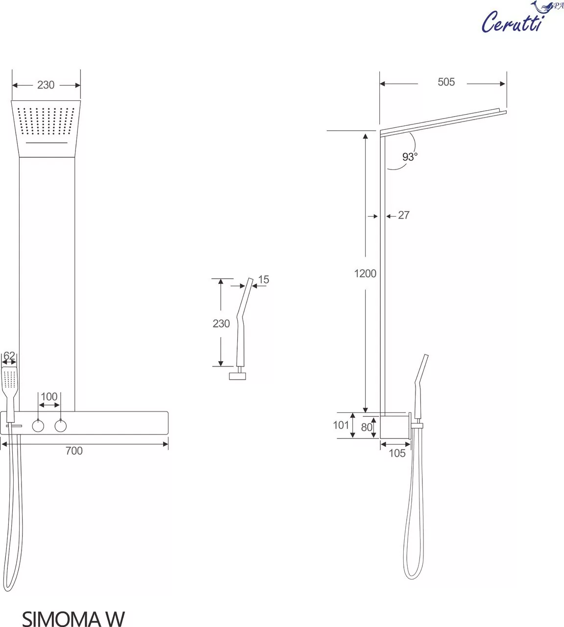 картинка Панель душевая Cerutti SPA SIMONA W CT9661 