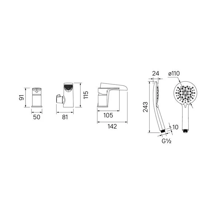 картинка Смеситель Iddis Cloud CLOSB3Ki07 на борт ванны 