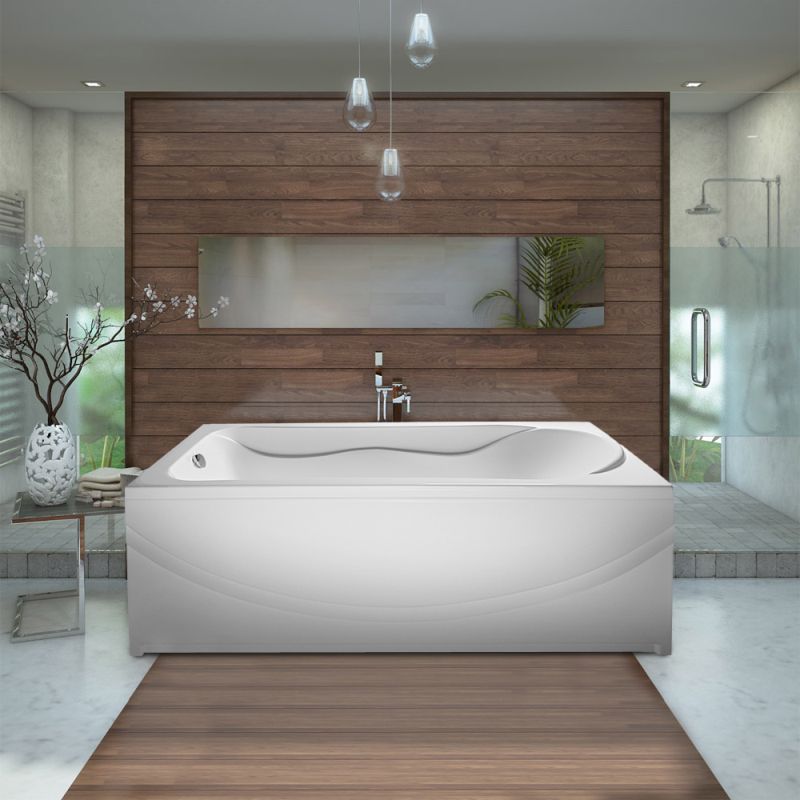 картинка Акриловая ванна Eurolux AKRA 160x70 с каркасом, экраном и слив-переливом 