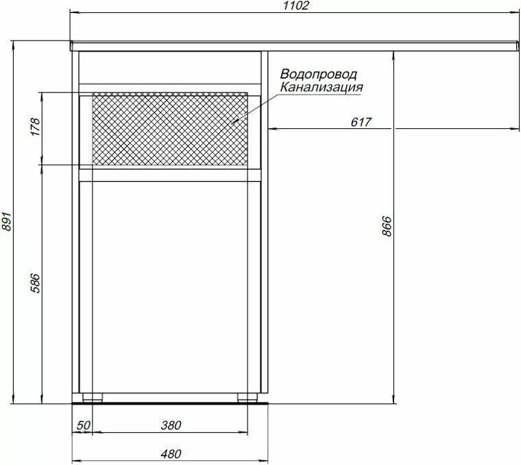 фото Тумба с раковиной Aquanet Токио 110 L белый (напольная, 1 ящик) арт. 00239298 