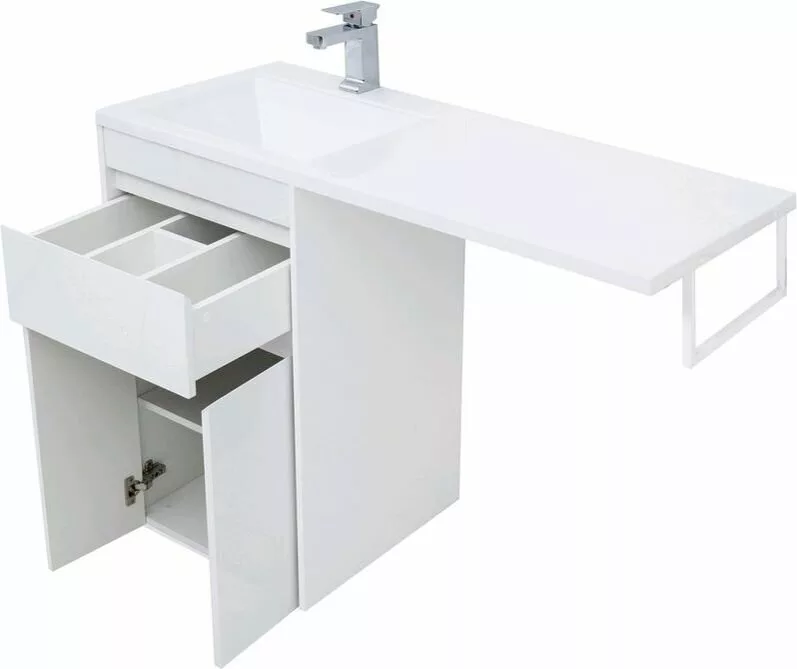 фото Тумба с раковиной Aquanet Токио 110 L белый (напольная, 1 ящик, 2 дверцы) арт. 00239204 