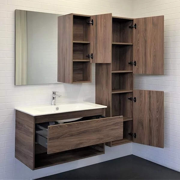 фото Тумба с раковиной Comforty Бордо 90 дуб темно-коричневый 