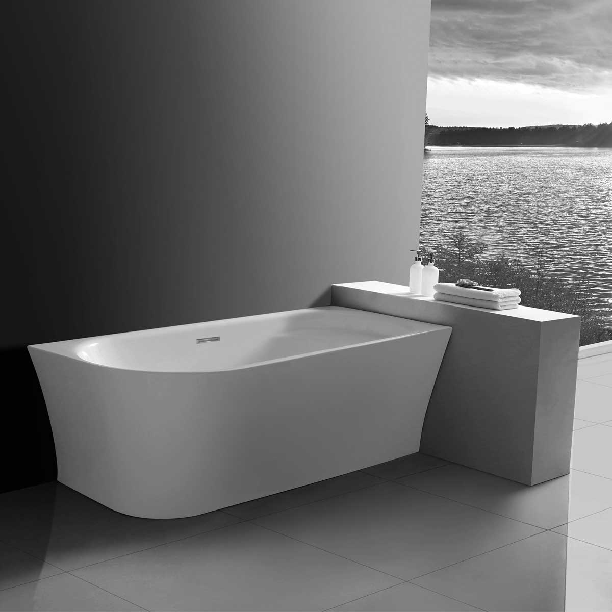 картинка Акриловая ванна Vincea VBT-301-1500R, 150х78х60, цвет белый, слив-перелив в комплекте, хром 