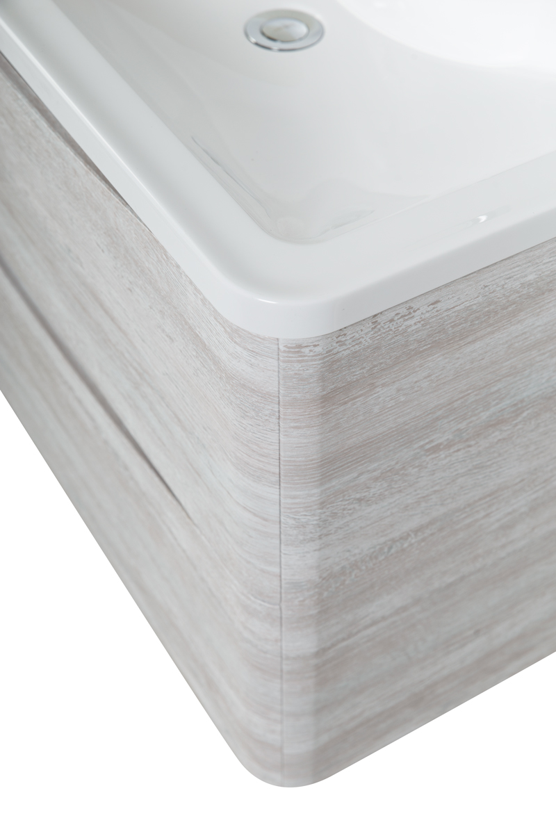 фото Тумба с раковиной подвесная BelBagno ACQUA 100 Rovere Vintage Bianco, раковина белая 